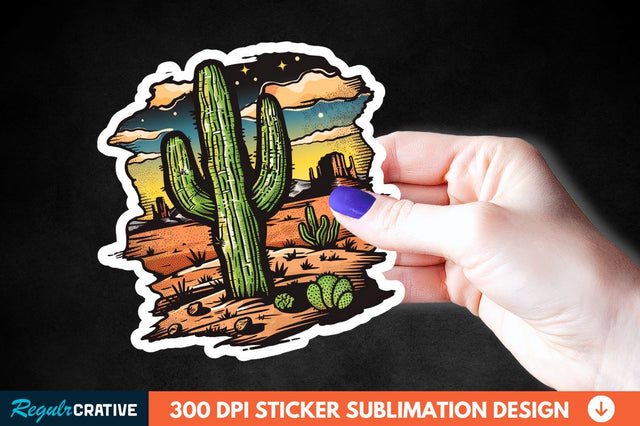 Cactus Arizona Sticker Clipart Sublimation Regulrcrative 