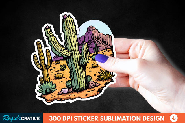 Cactus Arizona Sticker Clipart Sublimation Regulrcrative 
