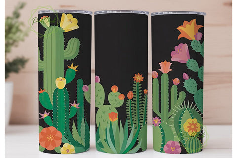 Cactus Bloom 20oz Tumbler Wrap Sublimation PixelChick 