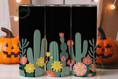 Cactus Bloom 20oz Tumbler Wrap Sublimation PixelChick 