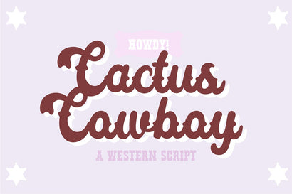 Cactus Cowboy Western Script Font Font Blush Font Co. 