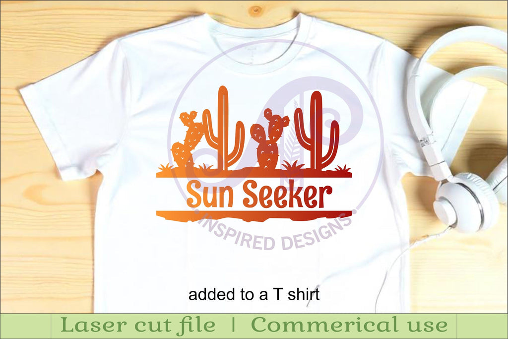 Cactus Desert Name sign svg laser cut template - So Fontsy