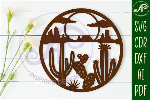 Cactus desert wall art sign, SVG file SVG APInspireddesigns 