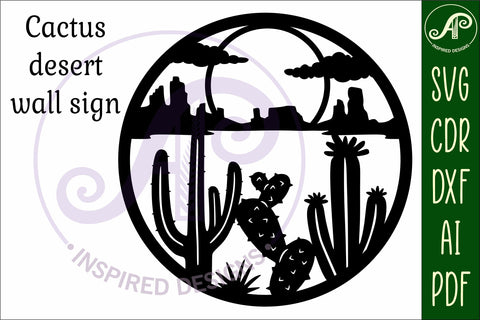 Cactus desert wall art sign, SVG file SVG APInspireddesigns 