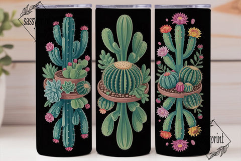 Cactus Garden 20oz Tumbler Wrap Sublimation sassyprint 