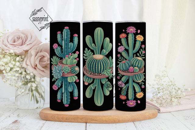 Cactus Garden 20oz Tumbler Wrap Sublimation sassyprint 