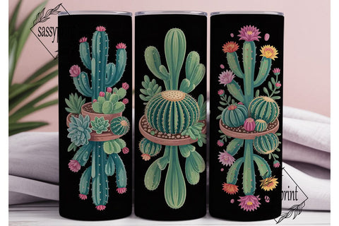 Cactus Garden 20oz Tumbler Wrap Sublimation sassyprint 