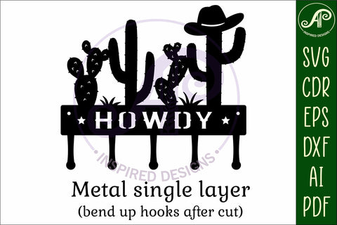 Cactus howdy Key holders for metal and laser cutting SVG APInspireddesigns 