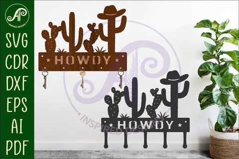 Cactus howdy Key holders for metal and laser cutting SVG APInspireddesigns 