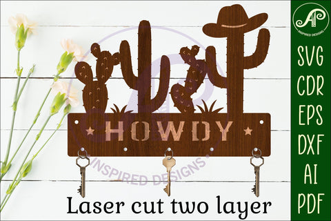 Cactus howdy Key holders for metal and laser cutting SVG APInspireddesigns 