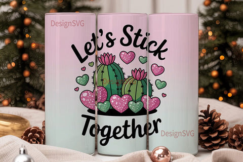Cactus Love 20oz Tumbler Wrap Sublimation DesignSVG 
