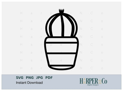 Cactus Outline 2 SVG PNG Cut EPS File SVG HarperNCo 
