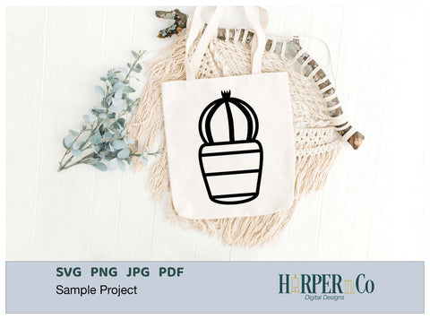 Cactus Outline 2 SVG PNG Cut EPS File SVG HarperNCo 