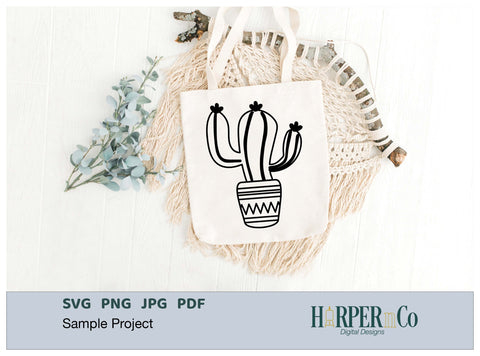 Cactus Outline 3 SVG PNG Cut EPS File SVG HarperNCo 