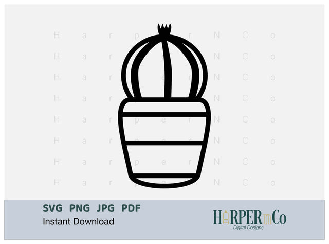 Cactus Outline SVG PNG Cut EPS File SVG HarperNCo 