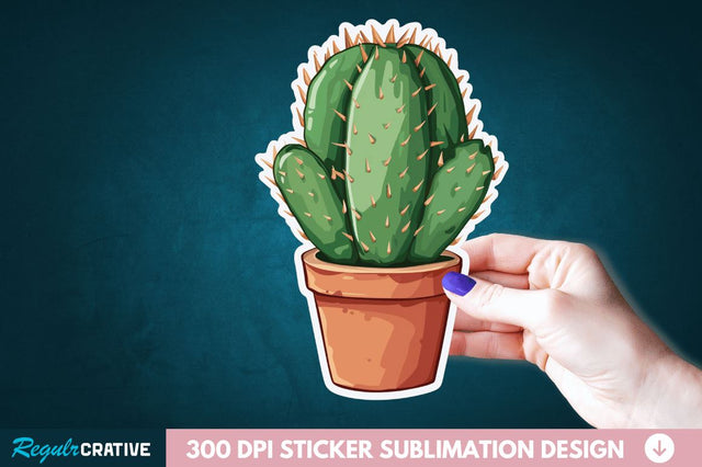 Cactus Succulent Plant Sticker Clipart Sublimation Regulrcrative 