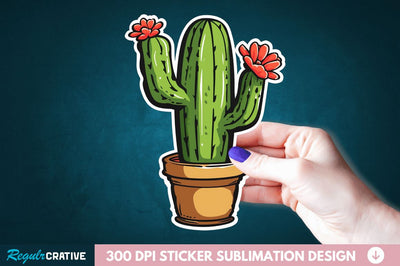 Cactus Succulent Plant Sticker Clipart Sublimation Regulrcrative 
