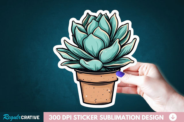 Cactus Succulent Plant Sticker Clipart Sublimation Regulrcrative 