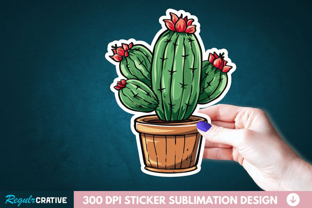 Cactus Succulent Plant Sticker Clipart Sublimation Regulrcrative 
