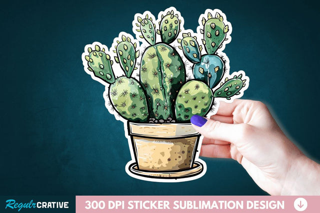 Cactus Succulent Plant Sticker Clipart Sublimation Regulrcrative 