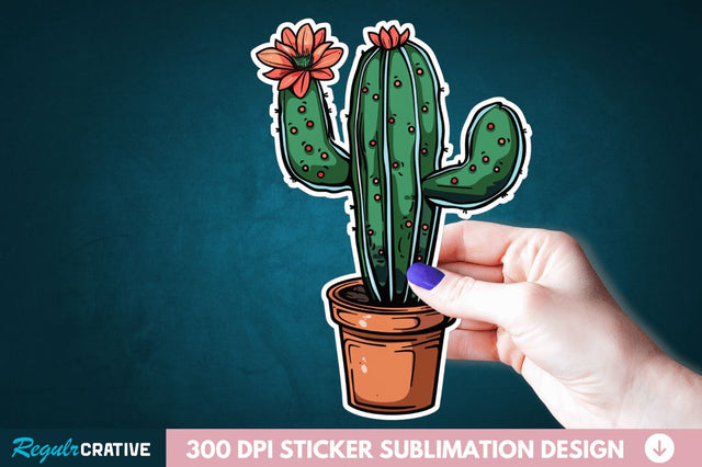 Cactus Succulent Plant Sticker Clipart Sublimation Regulrcrative 