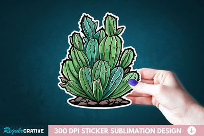 Cactus Succulent Plant Sticker Clipart Sublimation Regulrcrative 