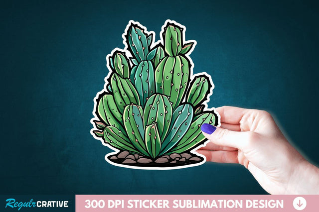 Cactus Succulent Plant Sticker Clipart Sublimation Regulrcrative 