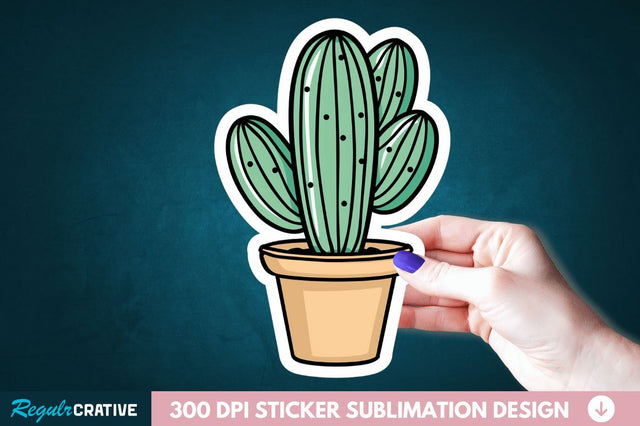 Cactus Succulent Plant Sticker Clipart Sublimation Regulrcrative 