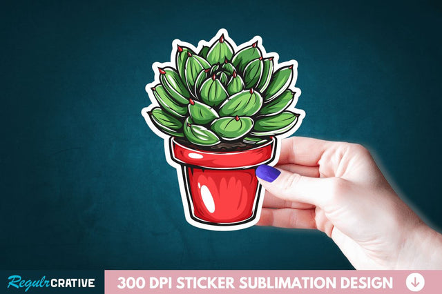 Cactus Succulent Plant Sticker Clipart Sublimation Regulrcrative 