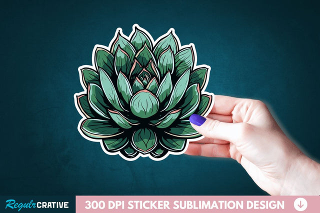 Cactus Succulent Plant Sticker Clipart Sublimation Regulrcrative 