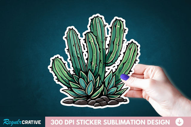Cactus Succulent Plant Sticker Clipart Sublimation Regulrcrative 