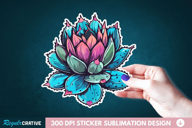 Cactus Succulent Plant Sticker Clipart Sublimation Regulrcrative 