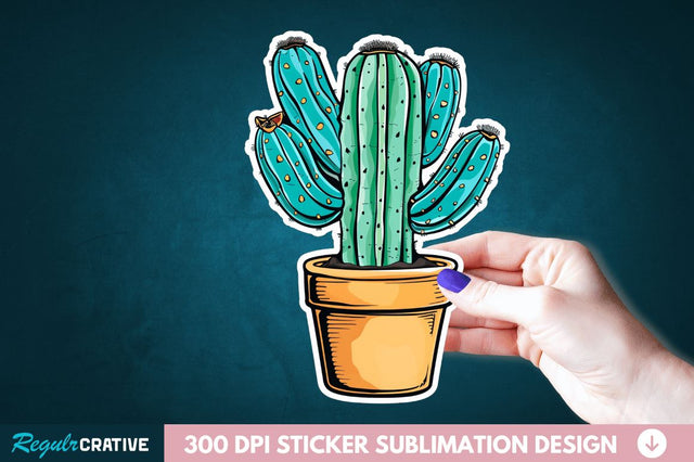 Cactus Succulent Plant Sticker Clipart Sublimation Regulrcrative 
