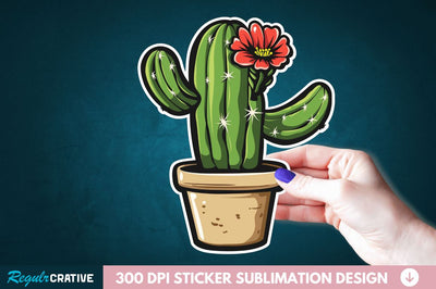 Cactus Succulent Plant Sticker Clipart Sublimation Regulrcrative 