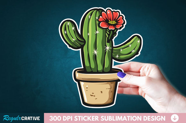 Cactus Succulent Plant Sticker Clipart Sublimation Regulrcrative 