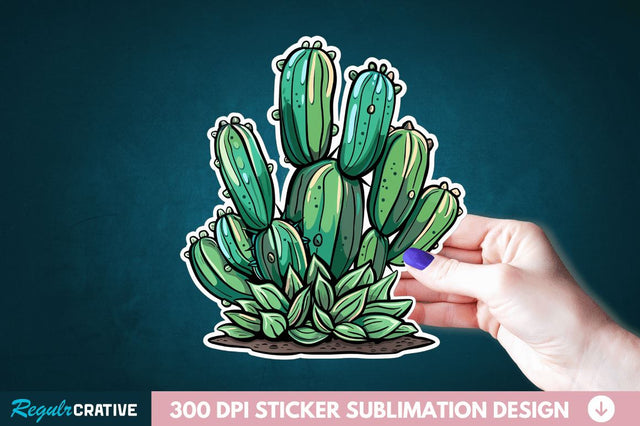 Cactus Succulent Plant Sticker Clipart Sublimation Regulrcrative 