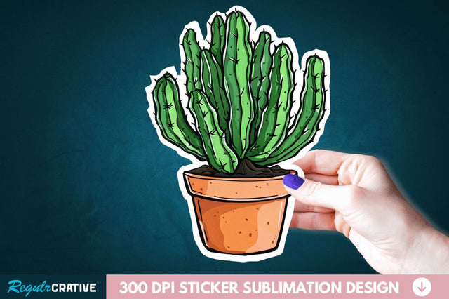 Cactus Succulent Plant Sticker Clipart Sublimation Regulrcrative 