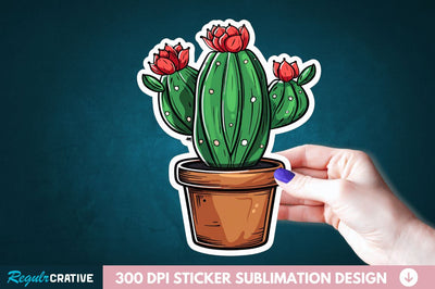 Cactus Succulent Plant Sticker Clipart Sublimation Regulrcrative 
