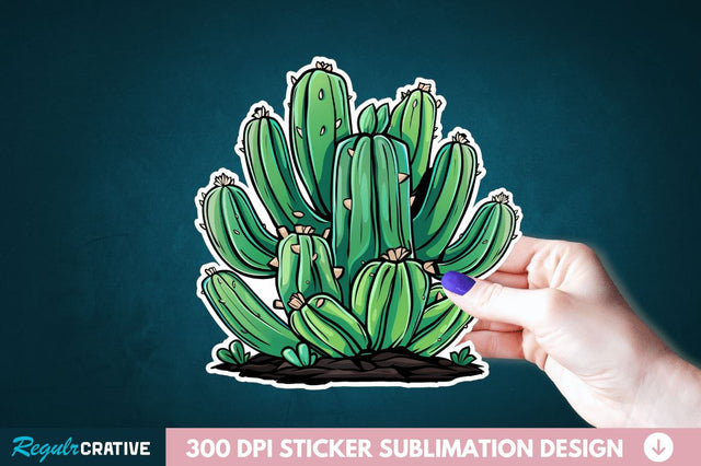 Cactus Succulent Plant Sticker Clipart Sublimation Regulrcrative 