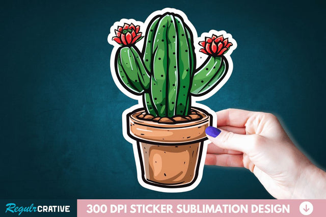 Cactus Succulent Plant Sticker Clipart Sublimation Regulrcrative 