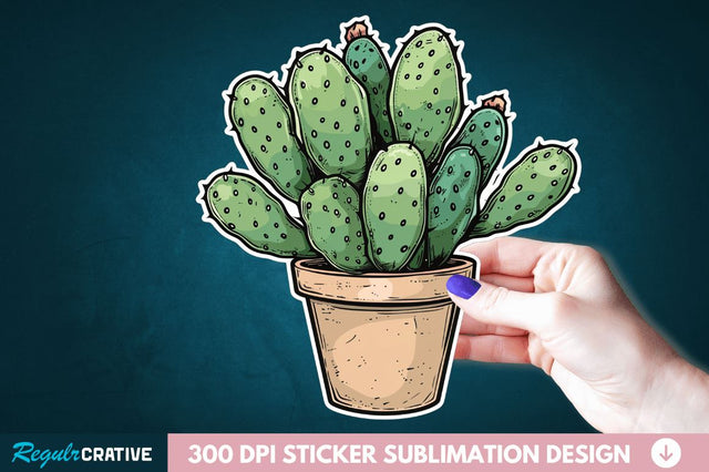 Cactus Succulent Plant Sticker Clipart Sublimation Regulrcrative 