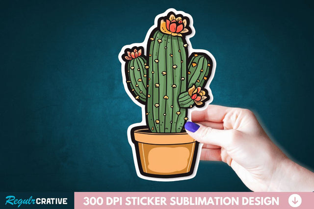 Cactus Succulent Plant Sticker Clipart Sublimation Regulrcrative 