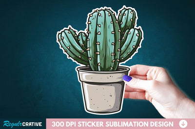 Cactus Succulent Plant Sticker Clipart Sublimation Regulrcrative 
