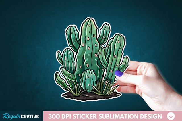Cactus Succulent Plant Sticker Clipart Sublimation Regulrcrative 
