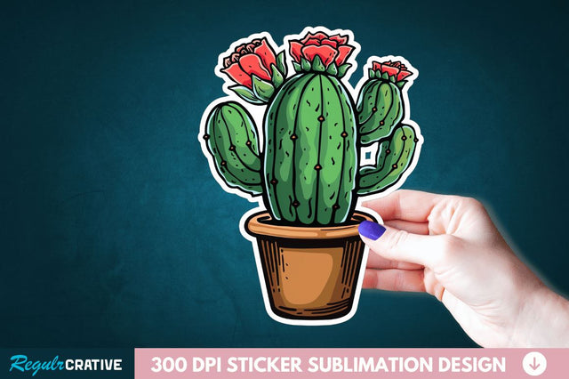 Cactus Succulent Plant Sticker Clipart Sublimation Regulrcrative 