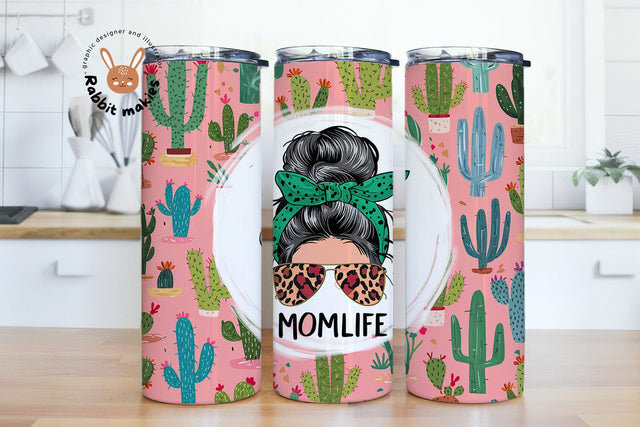 Cactus Tumbler Design, 20oz Skinny Tumbler Template For Sublimation, Momlife Tumbler Png, Mom Cactus Tumbler Wrap Sublimation Rabbitmakies 