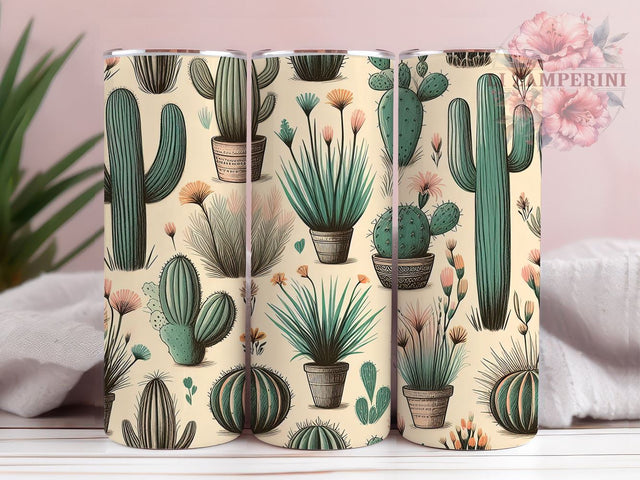 Cactus Tumbler Wrap, Seamless Cactus Design, 20oz Sublimation Design, Desert Tumbler PNG, Succulent Tumbler Wrap, Digital Download Tumbler, Floral Tumbler Art, Unique Gift Sublimation Li Zamperini 