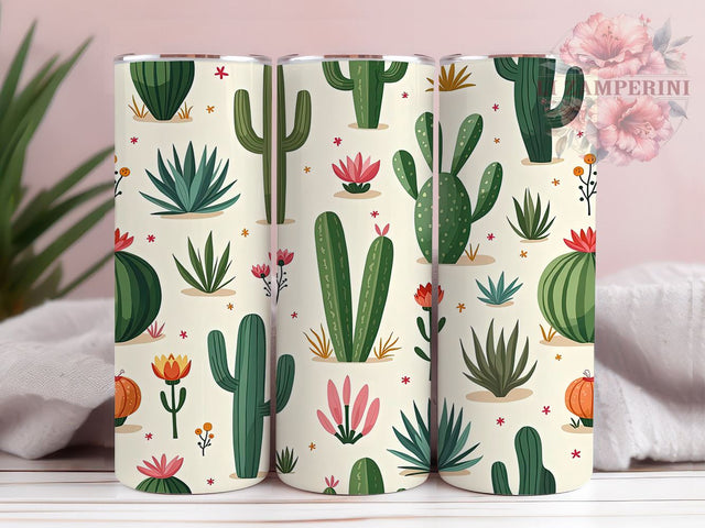 Cactus Tumbler Wrap, Seamless Cactus Design, 20oz Sublimation Design, Desert Tumbler PNG, Succulent Tumbler Wrap, Digital Download Tumbler, Floral Tumbler Art, Unique Gift Sublimation Li Zamperini 
