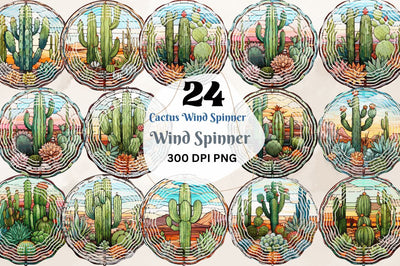Cactus Wind Spinner Sublimation Designs Bundle Sublimation Regulrcrative 