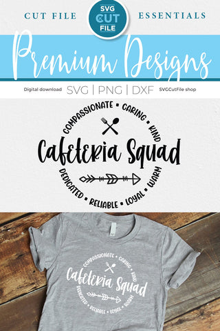 Cafeteria squad svg with round circle for men or women SVG SVG Cut File 
